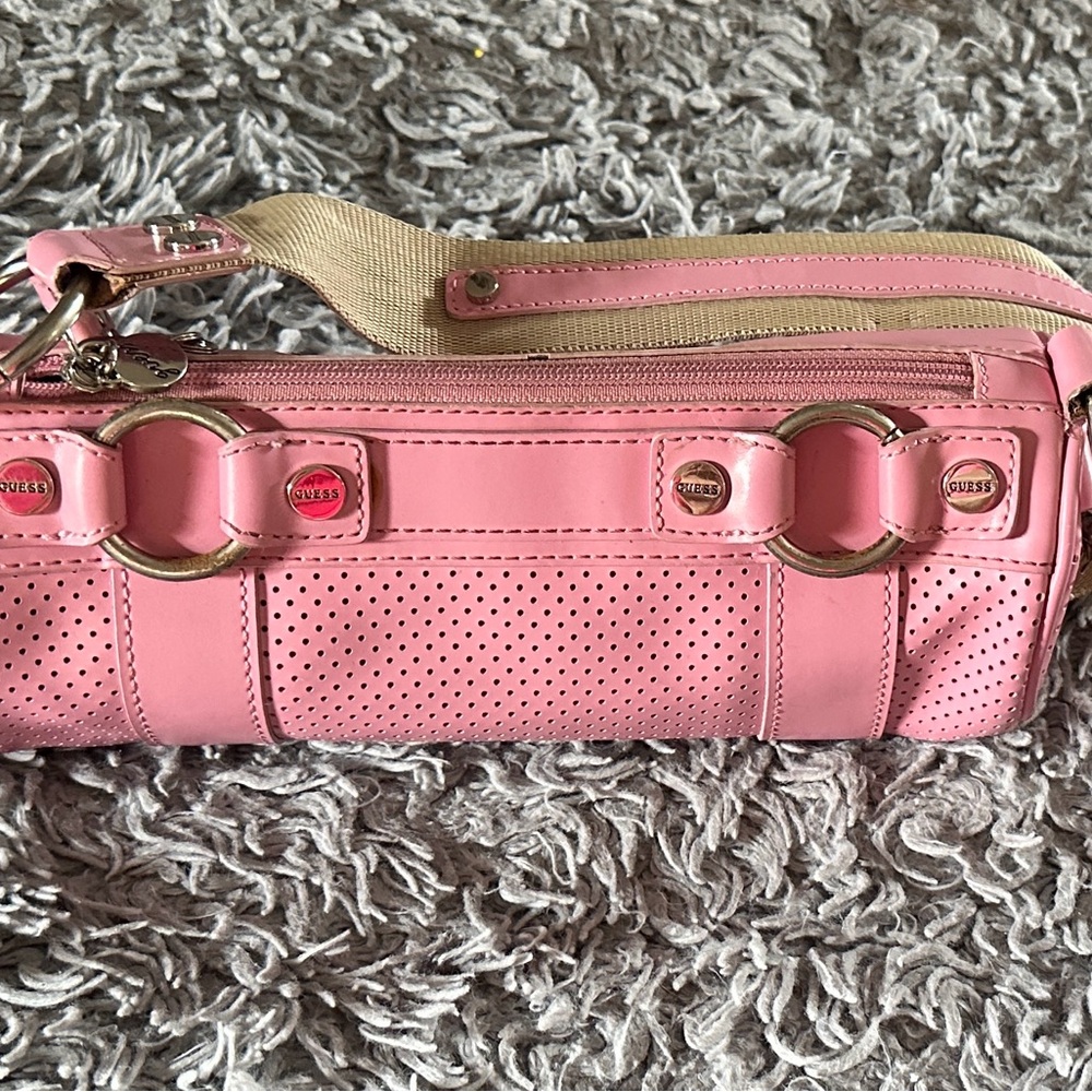 GUESS Pink Perforated Clutch